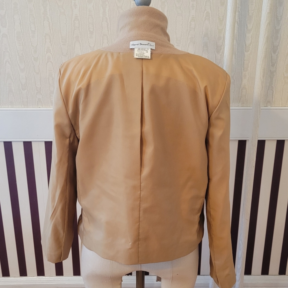 HARVE BERNARD Wool Blend Tan Blazer Jacket Size 10 - Picture 5 of 7
